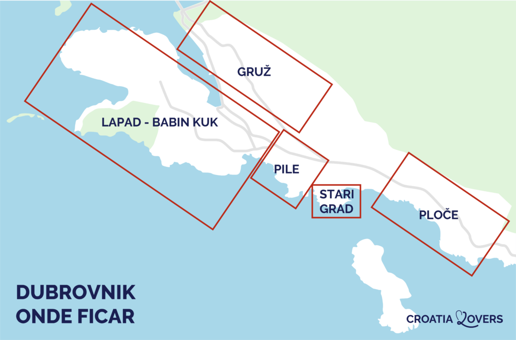 Mapa dos melhores sítios para ficar em Dubrovnik
