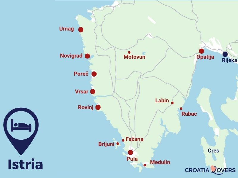 carte ou sejourner istrie meilleures destinations ou aller