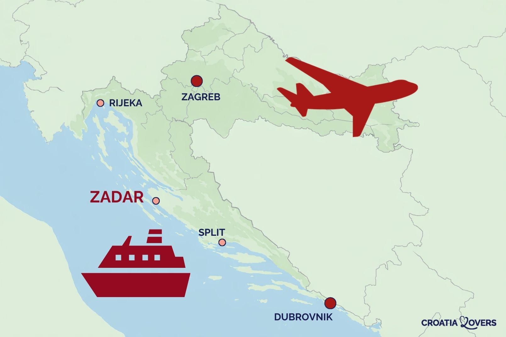 cómo llegar a zadar
